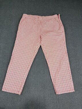 UP2 Fashion Womens Red & White Geometric Print Tapered Pants usa 10
